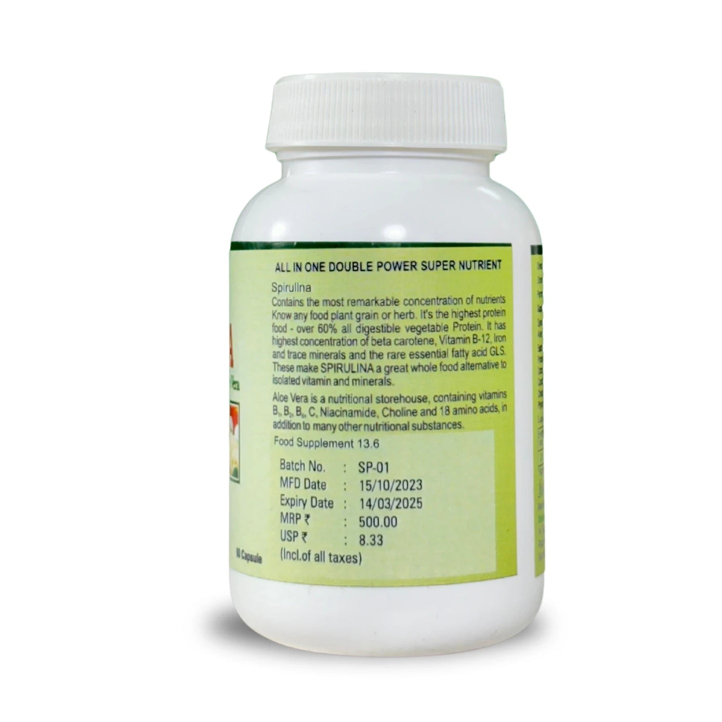 manufacturing details of spirulina