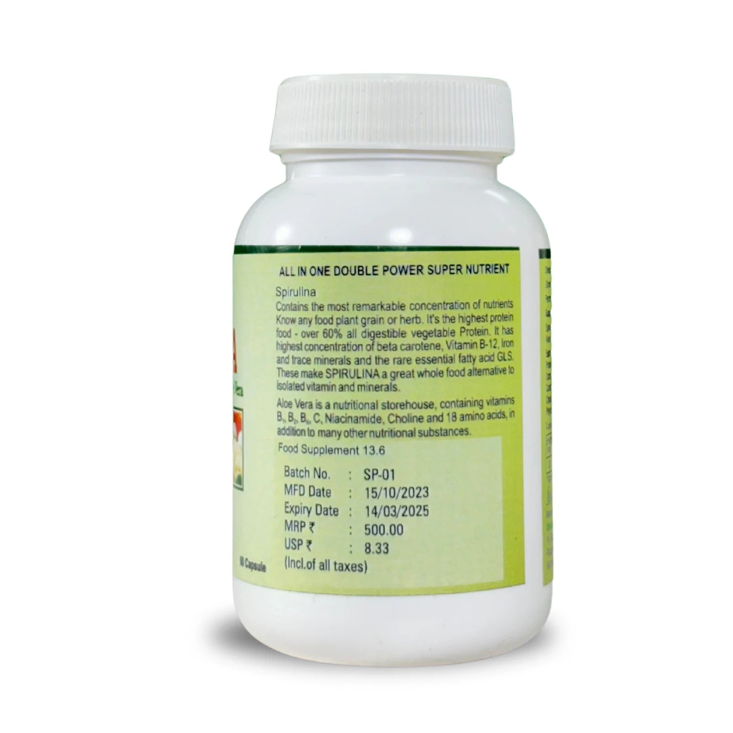 manufacturing details of spirulina