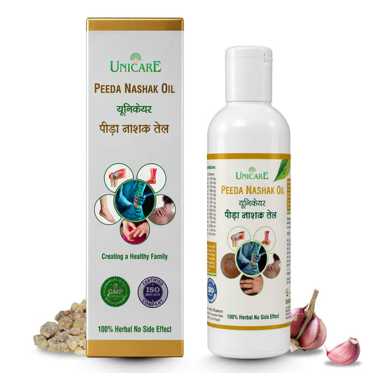 Peeda Nashak Ayurvedic pain relief oil for fast relief from joint pain, muscle pain, and body stiffness.