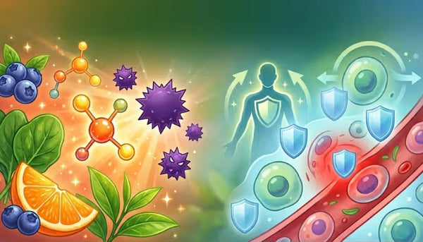 Boosts antioxidant and anti‑inflammatory action, helping fight disease