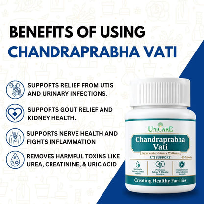 unicare chandraprabha vati tablets for urine infection and urinary problems