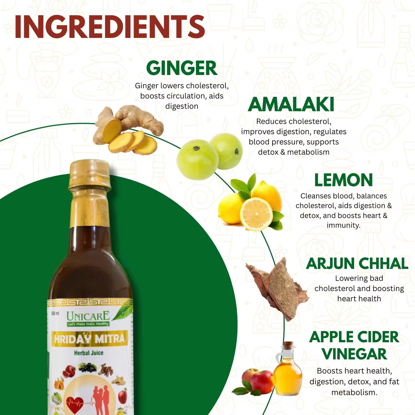 hriday mitra herbal juice to reduce cholesterol and support cardiovascular health