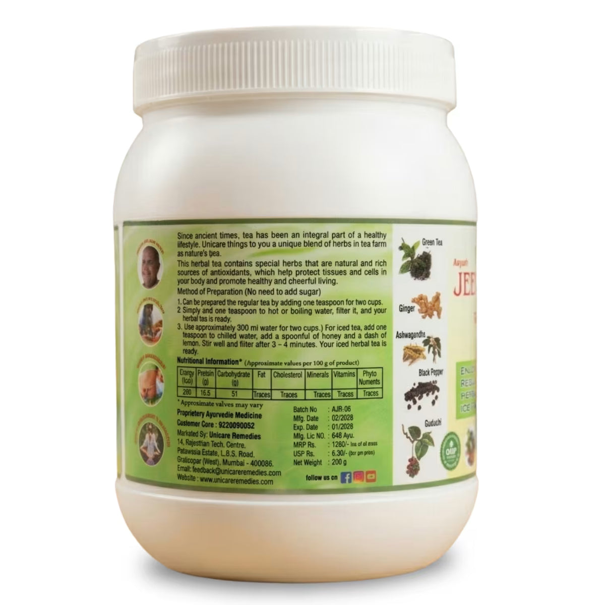 Weight management herbal tea with natural ingredients from Unicare Remedies