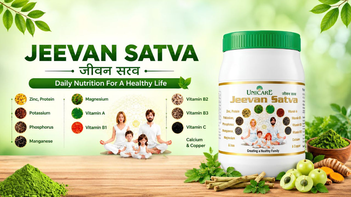 Jeevan Satva Ayurvedic supplement for hemoglobin, energy and immunity support - Information Card 1