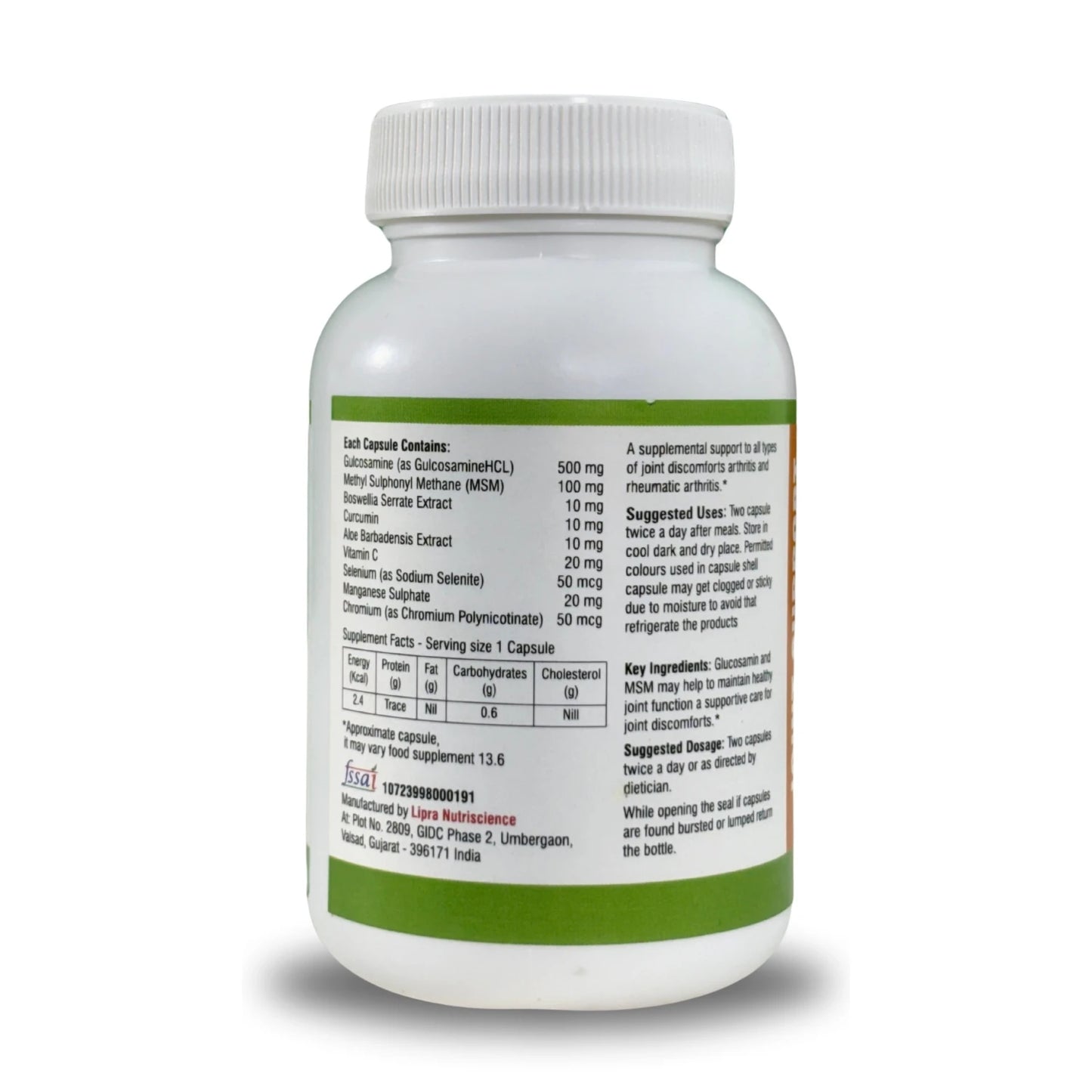 ingredients name with quantity use for joint support