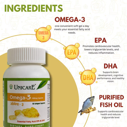 Omega 3 Capsules for Brain, Skin & Heart – Buy Online at Best Price