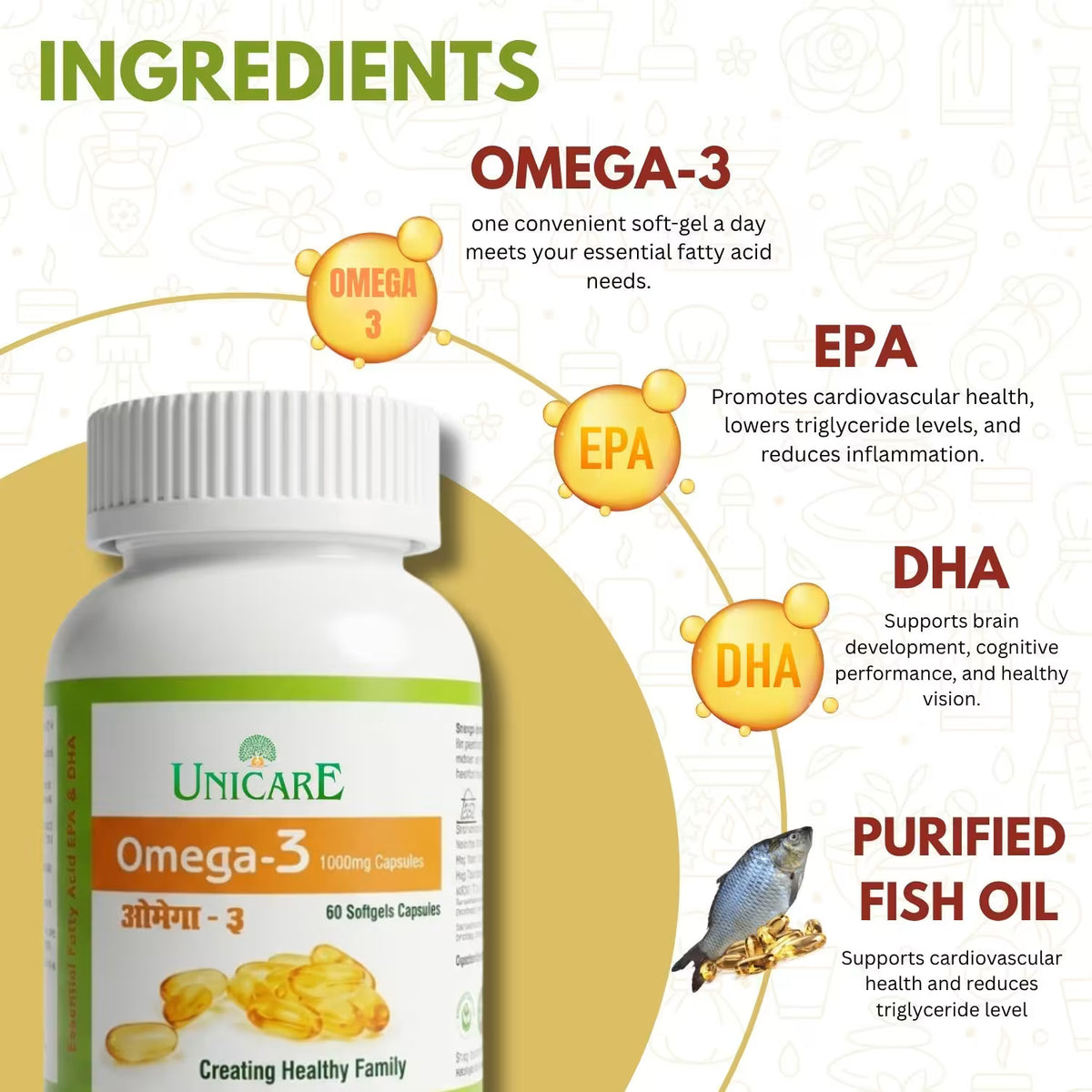 Omega 3 Capsules for Brain, Skin & Heart – Buy Online at Best Price