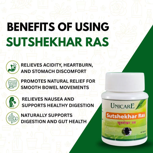 Sutshekhar Ras 60 Tablets: Ayurvedic Tablets for Gastric & Constipation Relief