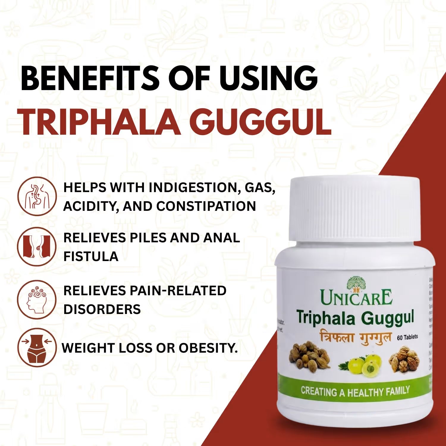Natural Ayurvedic tablets for gut health, detoxification and bowel regularity