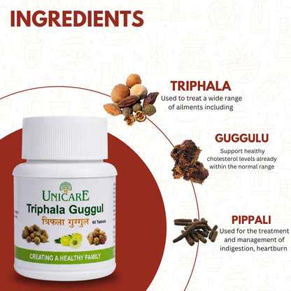 Triphala Guggul herbal tablets supporting healthy digestion and gastrointestinal comfort