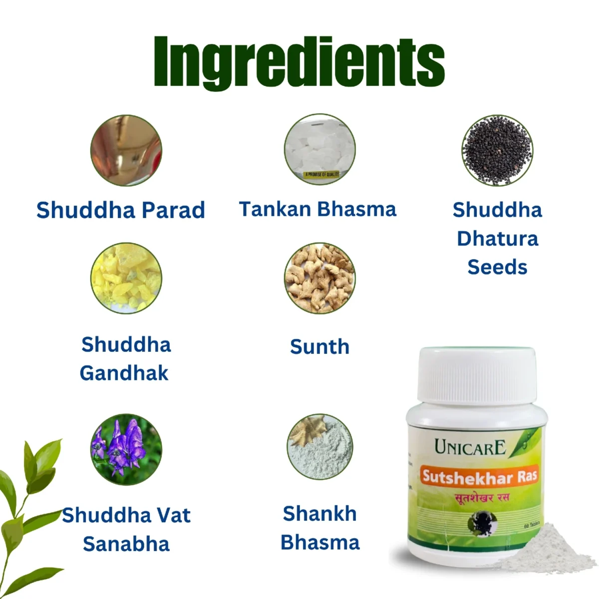 ingredients of sutshekhar ras tablets