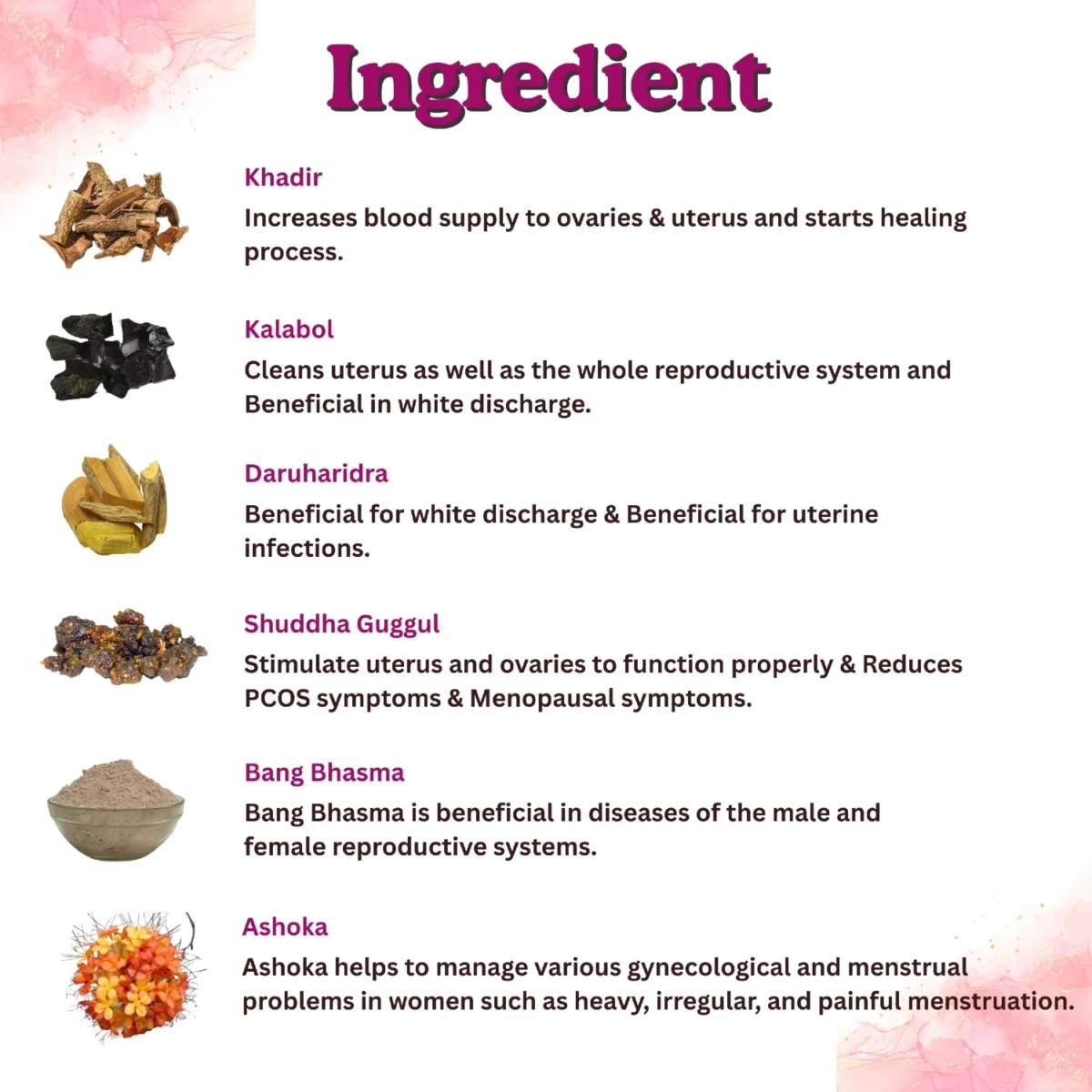 key ingredients of unifemo capsules