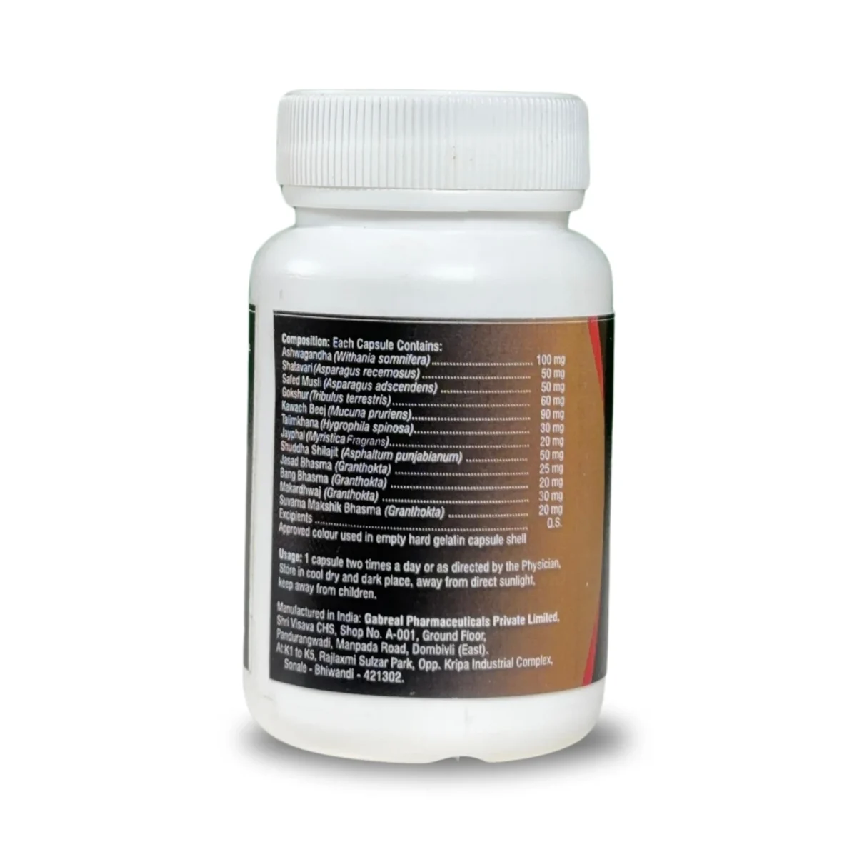 ingredients name with quantity use for mf vita