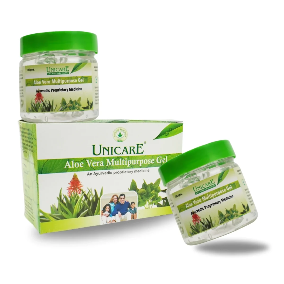 Unicare Aloe Vera Multipurpose Gel – pure herbal gel for face, skin, and hair care –hydrating and soothing formula buy 1 get 1 free