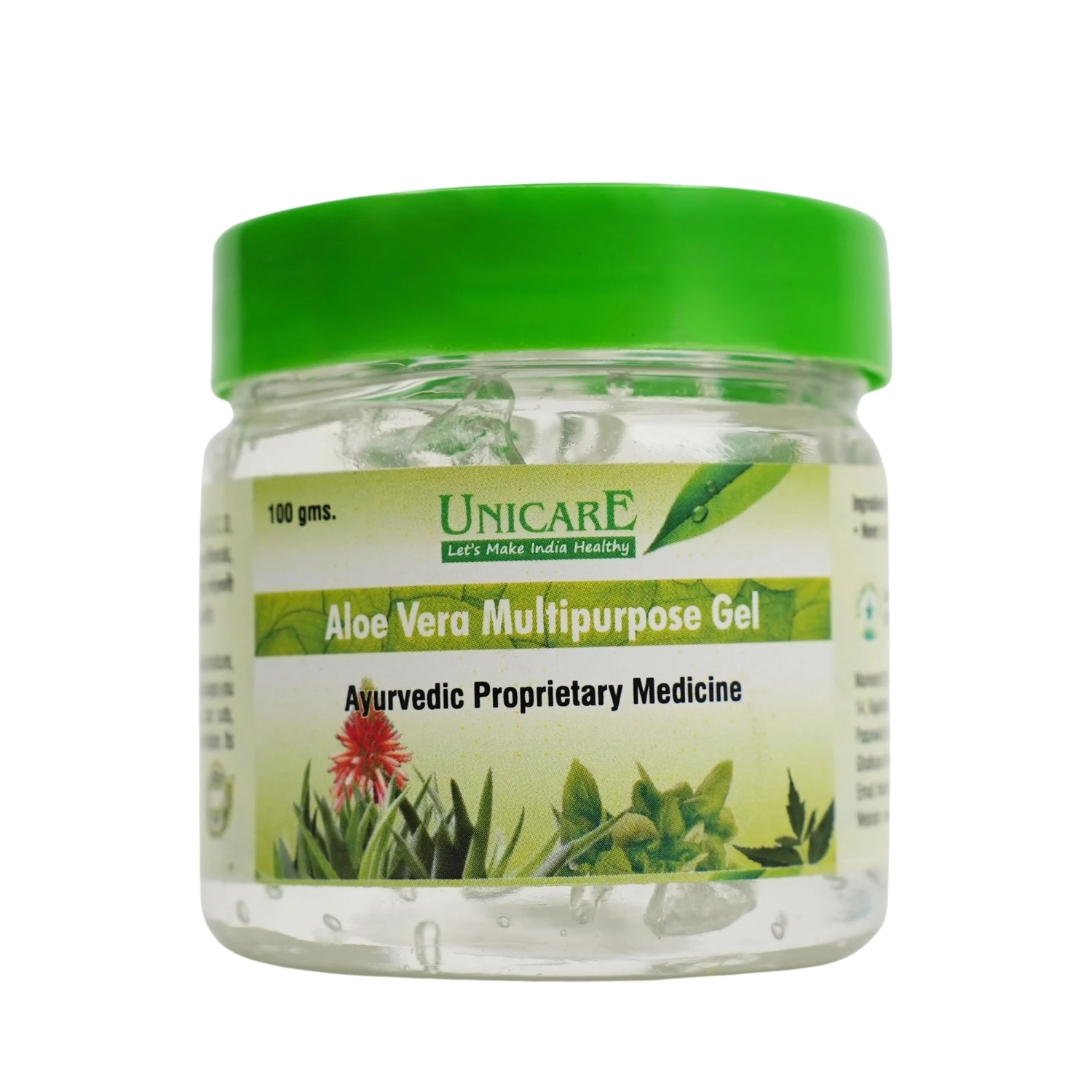 Unicare Aloe Vera Multipurpose Gel – pure herbal gel for face, skin, and hair care – hydrating and soothing formula